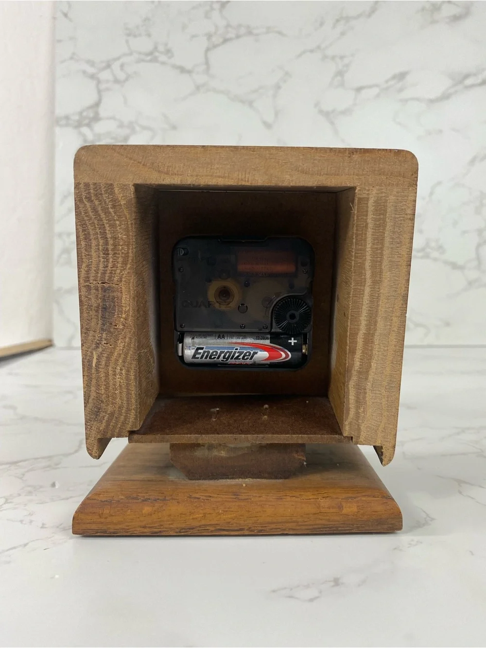 RETRO Wooden Table Clock with Gold Dial